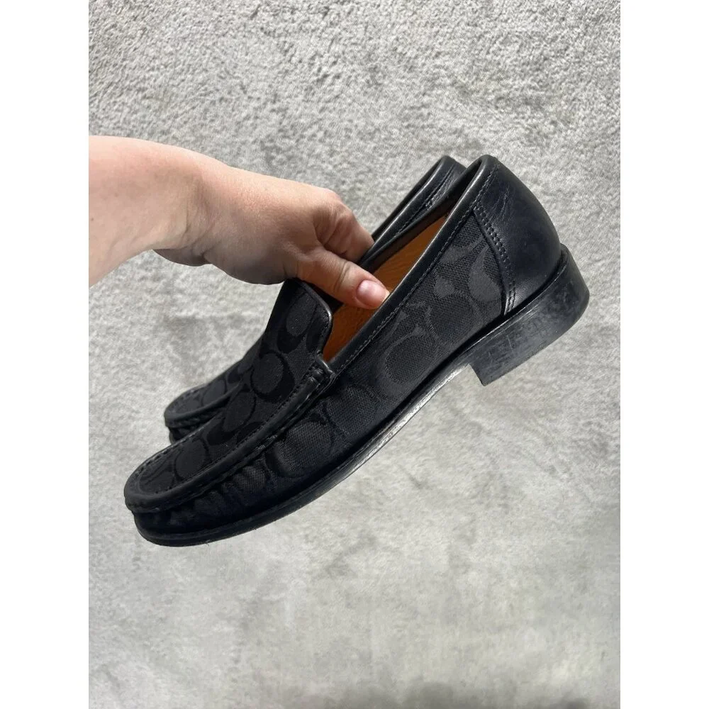 Vtg COACH Woman’s 8.5  Monogram Logo Black Vivian G2 Loafers Made In Italy GPOC - Picture 3 of 7